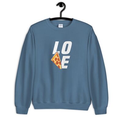 "Pizza Love" Sweater - Indigo Blue 2XL