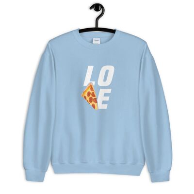 "Pizza Love" Sweater - Light Blue