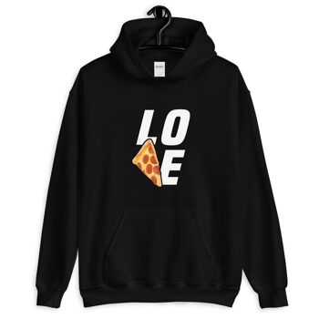 Sweat à capuche "Pizza Love" - Noir 1