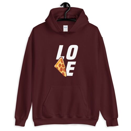 "Pizza Love" Hoodie - Kastanienbraun 2XL