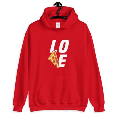 Sweat à capuche "Pizza Love" - Rouge 2XL