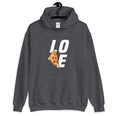 Sweat à capuche "Pizza Love" - Chiné foncé