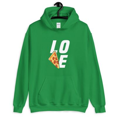 Sudadera con capucha "Pizza Love" - Verde irlandés