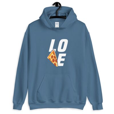 Sudadera con capucha "Pizza Love" - Azul índigo