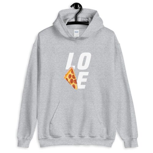 "Pizza Love" Hoodie - Sportgrau