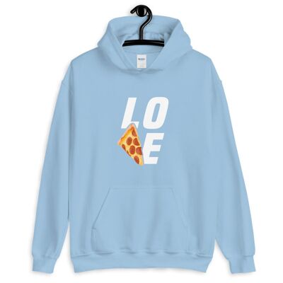 Sweat à capuche "Pizza Love" - Bleu clair