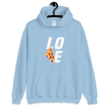 Sweat à Capuche "Pizza Love" - Bleu Clair 2XL 1