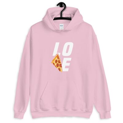 Felpa con cappuccio "Pizza Love" - Rosa chiaro 2XL