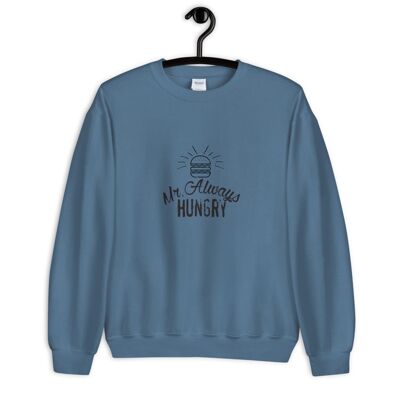 "Mr Always Hungry" Sweater - Indigo Blue