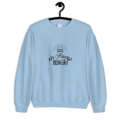 "Mr Always Hungry" Pullover - Hellblau