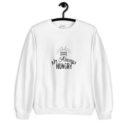 "Mr Always Hungry" Pullover - Weiß 3XL