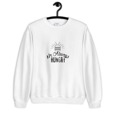 "Mr Always Hungry" Pullover - Weiß 4XL