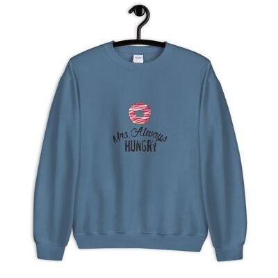 "Mrs Always Hungry" Sweater - Indigo Blue 2XL