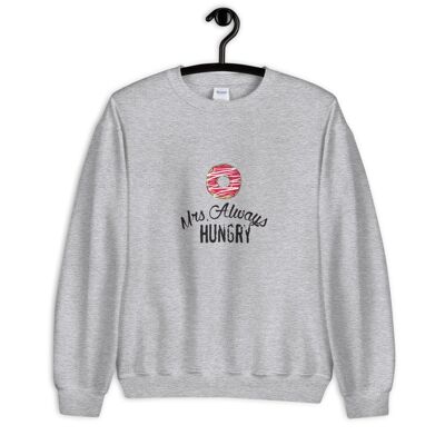 Chandail Mrs Always Hungry - Gris Sport 2XL