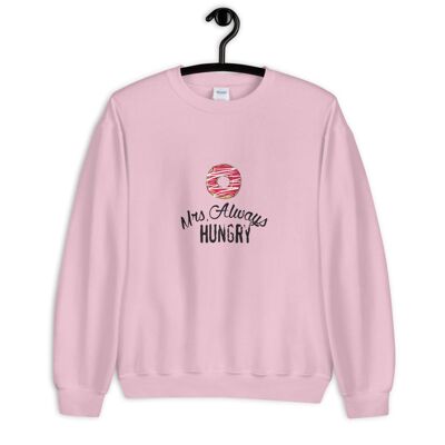 "Mrs Always Hungry" Sweater - Light Pink