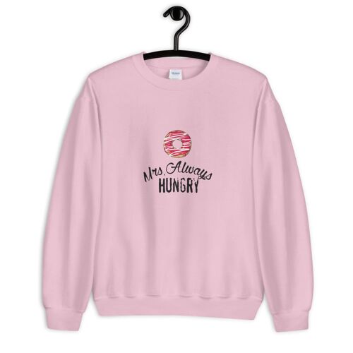 "Mrs Always Hungry" Pullover - Hellpink 2XL