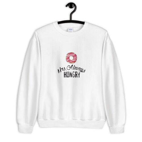 "Mrs Always Hungry" Pullover - Weiß