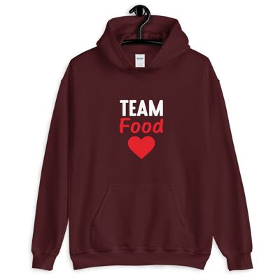 Sweat à capuche "Team Food Love" - Bordeaux