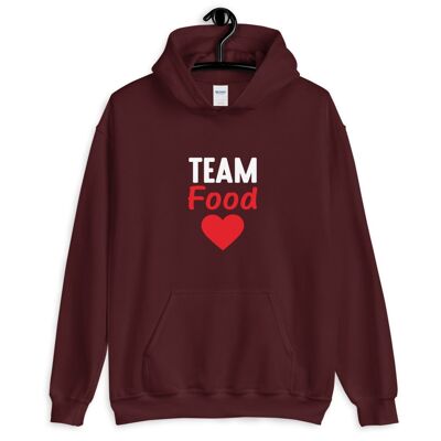 Sweat à capuche "Team Food Love" - Bordeaux 2XL