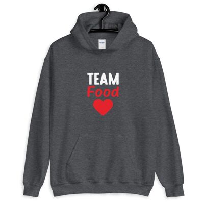 Sweat à capuche "Team Food Love" - Chiné Foncé 2XL