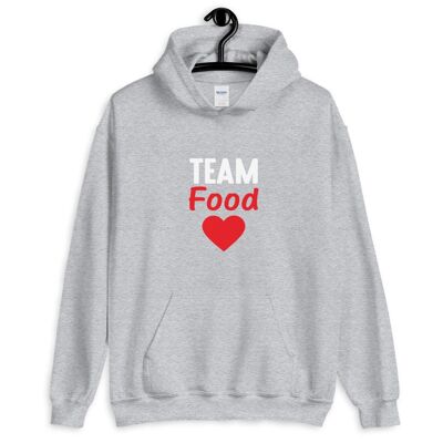 Sweat à capuche "Team Food Love" - Gris Sport 2XL