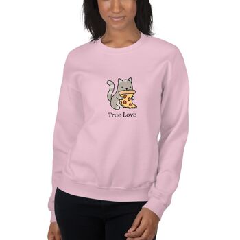 Pull "Cat & Pizza True Love" - Rouge 2XL 2