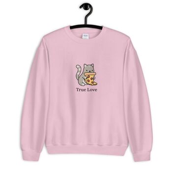 Pull "Cat & Pizza True Love" - Rose Clair 2XL 1