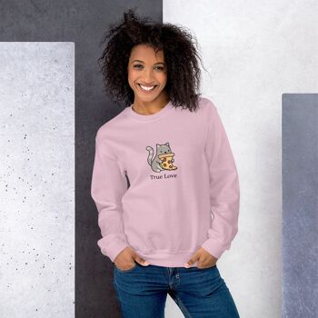 Pull "Cat & Pizza True Love" - Chiné Foncé 3