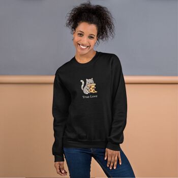 Pull "Cat & Pizza True Love" - Chiné Foncé 6