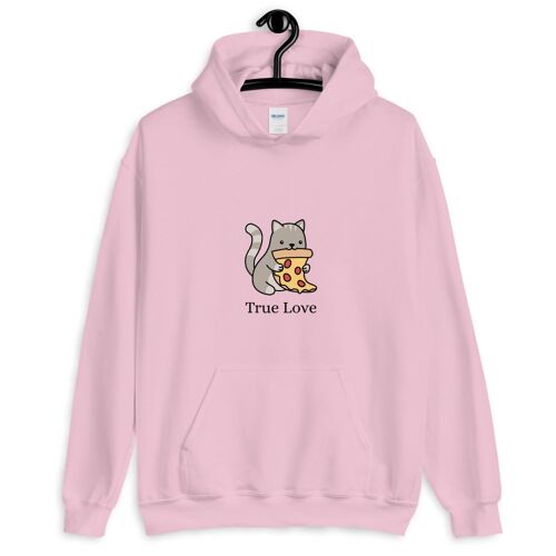 "Cat & Pizza True Love" Hoodie - Hellpink 2XL