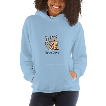 Sweat à capuche "Cat & Pizza True Love" - Marine 5XL 4