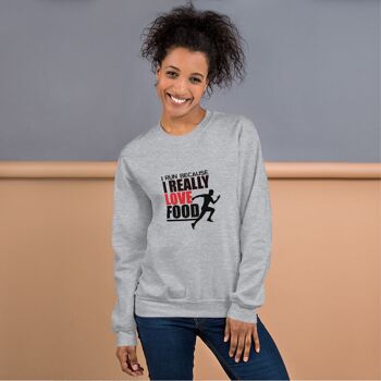 Pull "Je Cours Parce que J'aime Vraiment La Nourriture" - Gris Sport 2XL 6