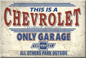 Aimant frigo garage Chevrolet uniquement