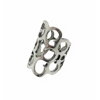 Anillo laberinto en 3.5 chapado plata