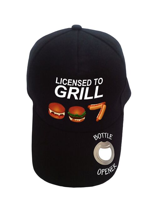 Licenced to grill 007 black baseball cap