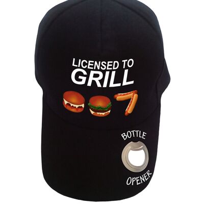 Licenced to grill 007 black baseball cap