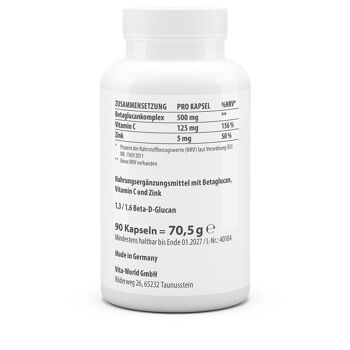 Beta Glucan 500 (90 gélules) 2