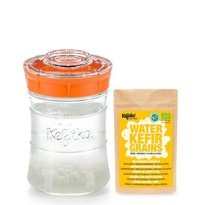 Kefirko Complete Kefir Starter Kit with Organic Water Grains - Orange