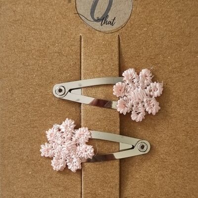 Baby hair clips Set 5 pieces mini embroidery assorted