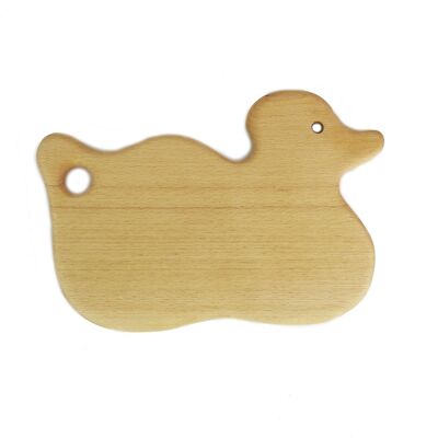 Wooden breakfast board with duck animal motif