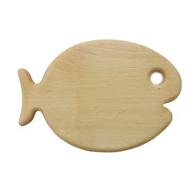 Wooden breakfast board with animal motif fish