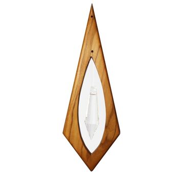 Décoration de fenêtre en bois Pendule avec cristal au plomb 1