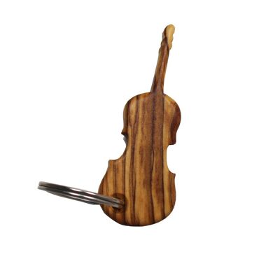 Wooden violin keychain