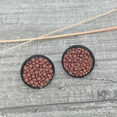 Earrings - Maritime - roggelder - black/coral