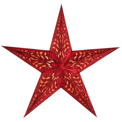Etoile en papier Geeta rouge M, étoile à suspendre