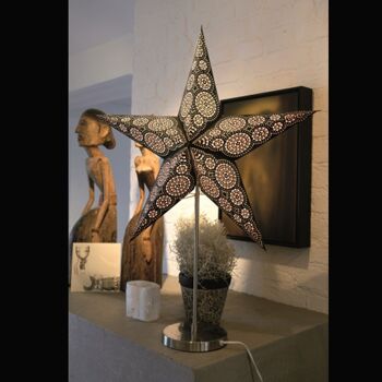 Petite décoration de fenêtre étoile en bois avec cristal 3