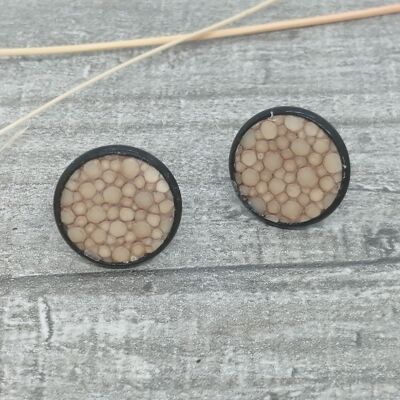 Earrings - Maritime - rye leather - black-taupe
