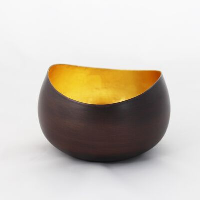 Tealight holder / bowl, swing bronze / golden 11 cm