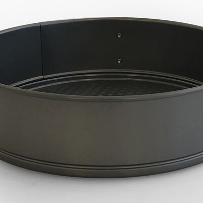 GREY NON-STICK ROLLED STEEL CAKE WITH REMOVABLE  FUND 24 CM