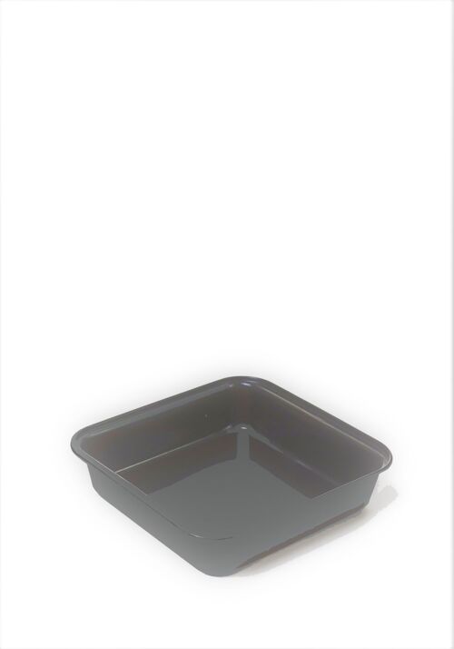 GREY NON-STICK ROLLED STEEL TRAY 24X22 CM